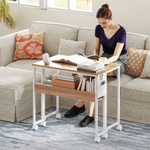 Homcom Foldable Computer Desk on Wheels - Image 1 of 7