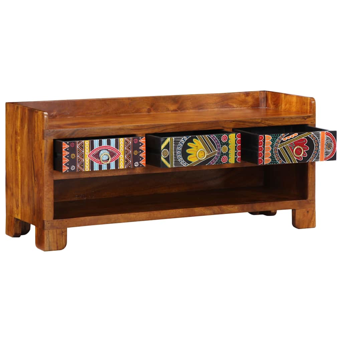vidaXL Shoe Bench Multicoloured Acacia wood – Image 2 of 4 vidaXL Shoe Bench Multicoloured Acacia wood - Image 2 of 4
