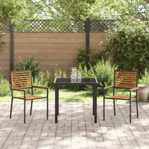 vidaXL 2pc Garden Stacking Chairs vidaXL 2pc Garden Stacking Chairs - Image 3 of 5