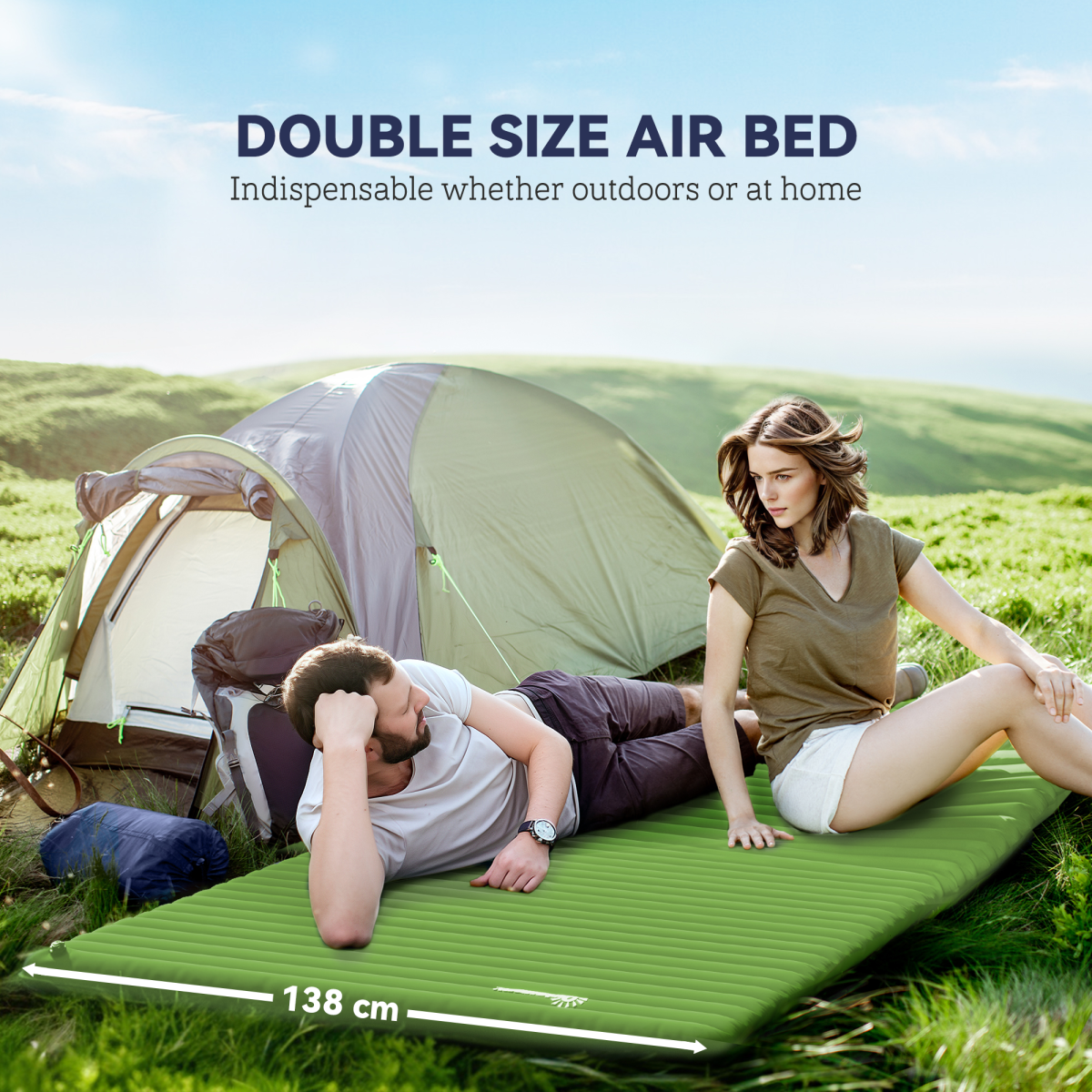 Outsunny Inflatable Camping Bed w/ Mattress – Image 3 of 7 Outsunny Inflatable Camping Bed w/ Mattress - Image 3 of 7