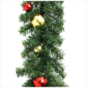 vidaXL Christmas Garland w/ Baubles & LED Lights - Image 4 of 5