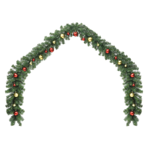 vidaXL Christmas Garland w/ Baubles & LED Lights - Image 2 of 5