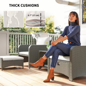 Outsunny Wicker Patio Conversation Set with 2 Armchairs Outsunny Wicker Patio Set w/ 2 Armchairs - Image 7 of 7