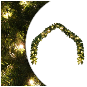 vidaXL Christmas Garland w/ LED Lights - Image 1 of 5