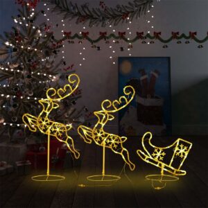 vidaXL Acrylic Flying Reindeer & Sleigh - Image 1 of 5