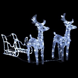 vidaXL Reindeers & Sleigh 240 LEDs Acrylic - Image 3 of 5