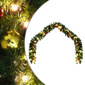 vidaXL Christmas Garland w/ Baubles & LED Lights, 5m - Image 1 of 1