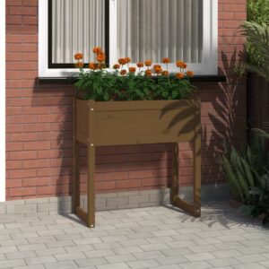 vidaXL Planter 78x40x81cm Solid Pine Wood, Honey Brown - Image 1 of 1
