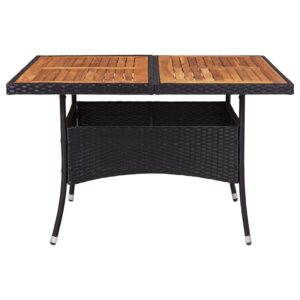 vidaXL Outdoor Dining Table Poly Rattan - Image 3 of 5
