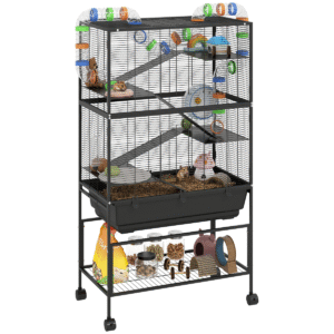 PawHut Hamster Cage 3 Tier on Wheels, 82L x 46W x 150Hcm - Image 1 of 1