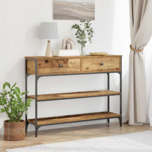 vidaXL Console Table w/ Drawers & Shelf - Image 1 of 5