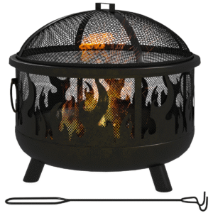 Outsunny 61.5cm 2-In-1 Outdoor Fire Pit & BBQ, Black - Image 1 of 1