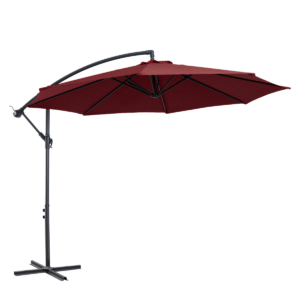 Outsunny 3m Banana Parasol Cantilever Wine Red - Image 8 of 8