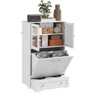 PawHut Dog Feeding Station with 2 Cabinets PawHut Dog Feeding Station w/ 2 Cabinets - Image 2 of 7