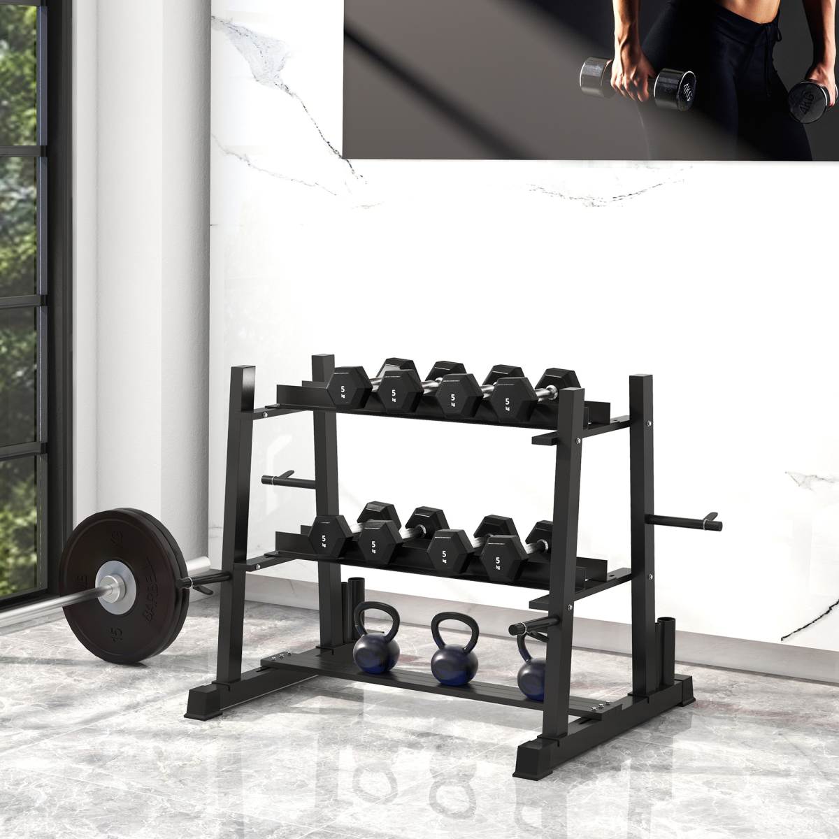 Sportnow 3-Tier Dumbbell Rack (Rack Only) - Image 1 of 7 Sportnow 3-Tier Dumbbell Rack (Rack Only) - Image 1 of 7
