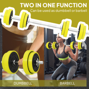 Homcom Barbell & Dumbbell Set 20kgs - Image 2 of 7