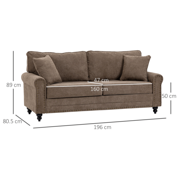 2 Seater Fabric Sofa w/ Nailhead Trim - Image 2 of 8