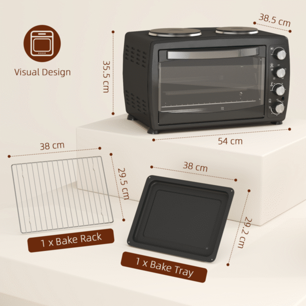 Homcom 36L Toaster Oven w/ Hot Plates - Image 2 of 8