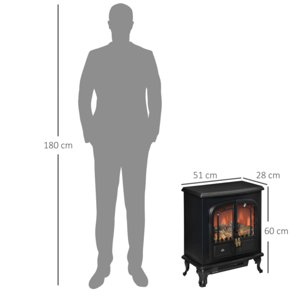 Homcom Electric Fireplace LED Flame Effect - Image 2 of 8