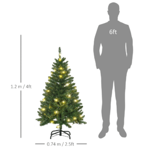 Homcom 4ft Christmas Tree Warm White LED - Image 2 of 8