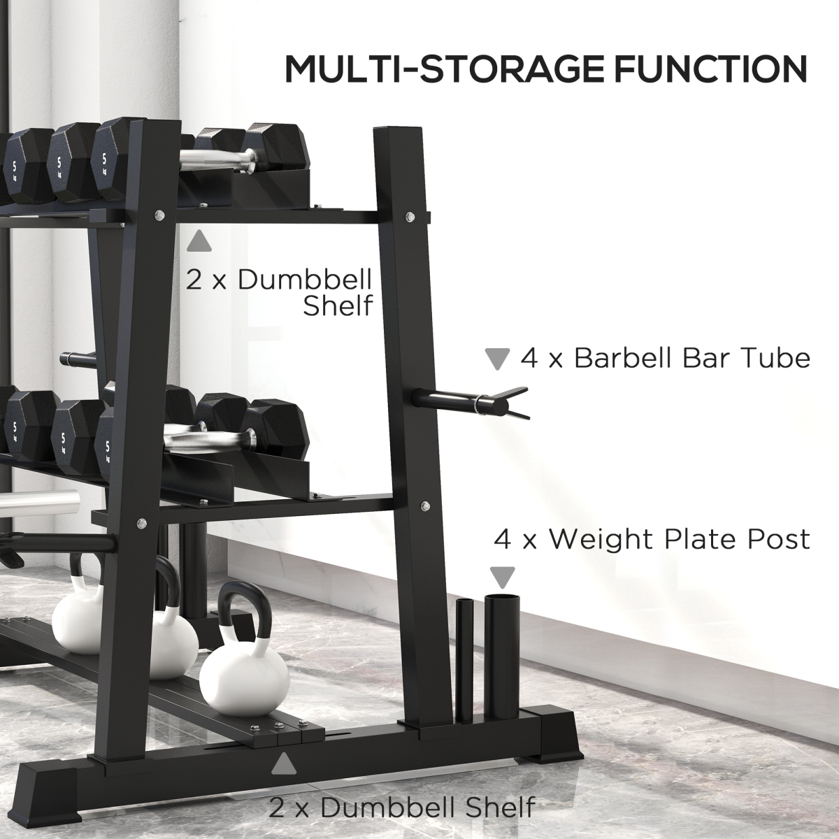 Sportnow 3-Tier Dumbbell Rack (Rack Only) – Image 2 of 7 Sportnow 3-Tier Dumbbell Rack (Rack Only) - Image 2 of 7