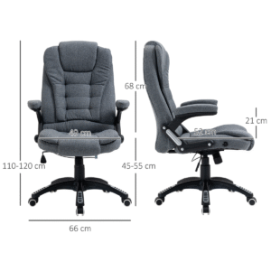 High Back Office Chair w/ Arms Swivel Dark Grey - Image 2 of 8