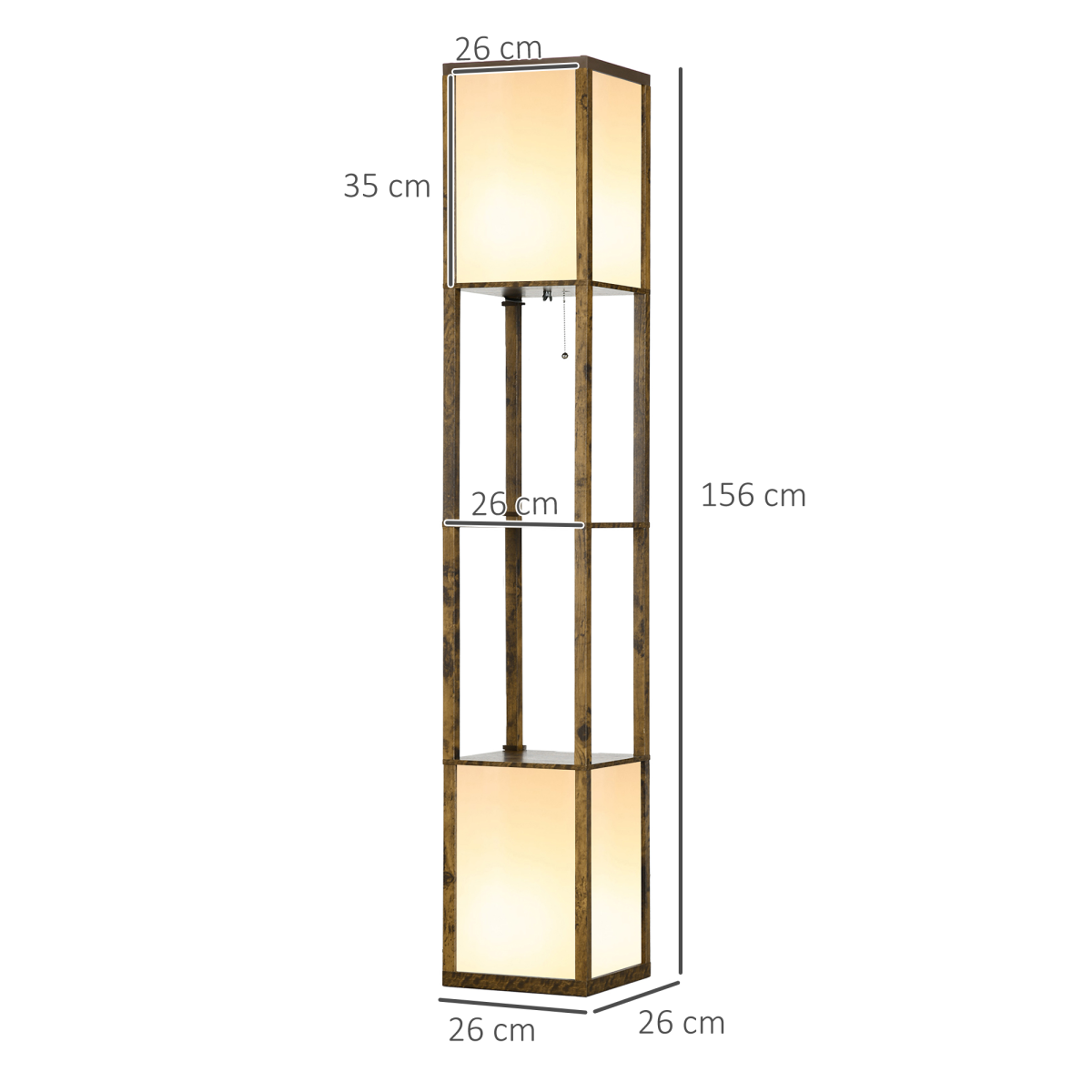 Homcom Shelf Floor Lamp w/ Dual Light – Image 2 of 8 Homcom Shelf Floor Lamp w/ Dual Light - Image 2 of 8