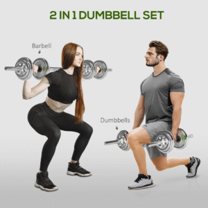 Sportnow 2-in-1 Barbell & Dumbbell Set 20kg - Image 3 of 7