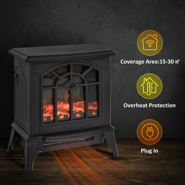 Homcom Electric Heater 1000W/2000W, Black - Image 3 of 8