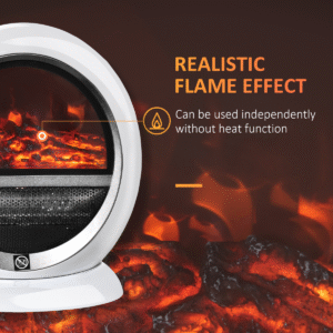 Homcom Freestanding Electric Fireplace Flame Effect - Image 3 of 8