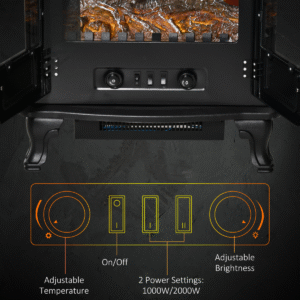 Homcom Electric Fireplace LED Flame Effect - Image 4 of 8