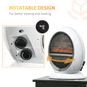 Homcom Freestanding Electric Fireplace Flame Effect - Image 4 of 8