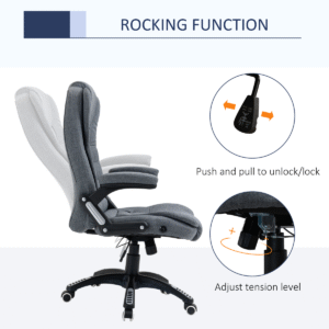 High Back Office Chair w/ Arms Swivel Dark Grey - Image 4 of 8