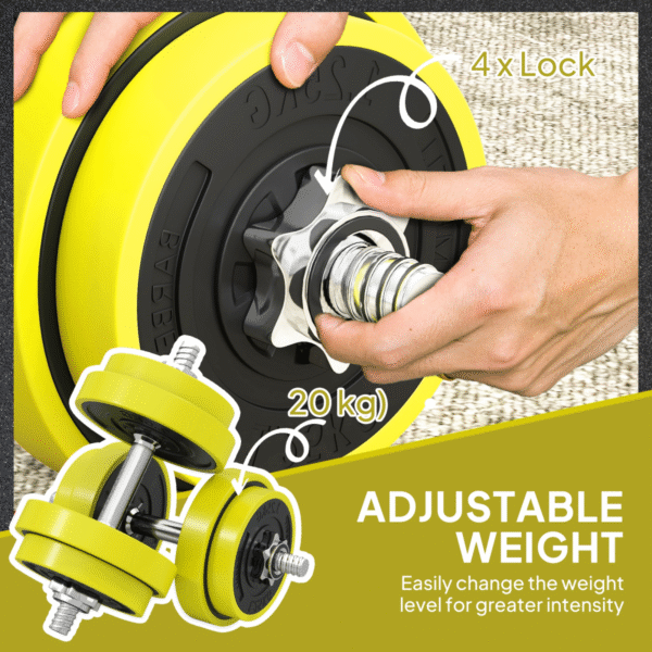 Homcom Barbell & Dumbbell Set 20kgs - Image 5 of 7