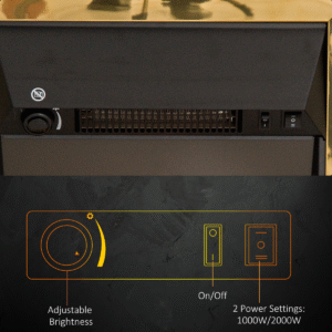 Homcom LED Flame Electric Fire Place 2000W - Image 6 of 8