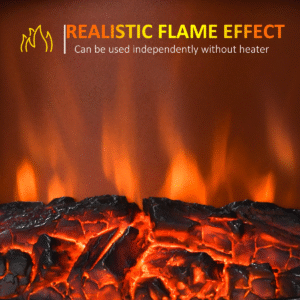 Homcom 1850W Flame Effect Electric Fireplace - Image 5 of 8