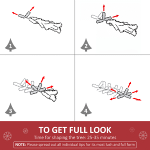 Homcom 4ft Christmas Tree Warm White LED - Image 5 of 8