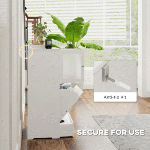 PawHut Dog Feeding Station with 2 Cabinets PawHut Dog Feeding Station w/ 2 Cabinets - Image 7 of 7