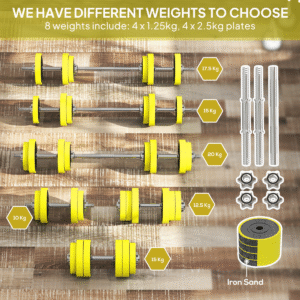 Homcom Barbell & Dumbbell Set 20kgs - Image 8 of 8