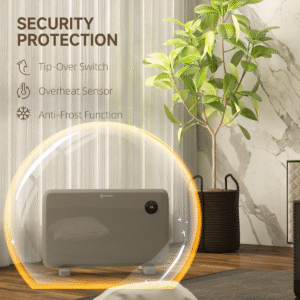 Homcom 1200W Electric Convector Heater Grey Homcom 1200W Electric Convector Heater, Grey - Image 7 of 8