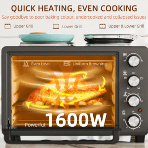 Homcom 28L Countertop Toaster Oven with 2 Hot Plates Homcom 28L Toaster Oven w/ 2 Hot Plates - Image 7 of 8