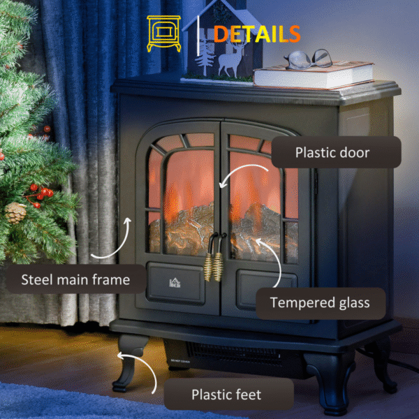Homcom Electric Fireplace LED Flame Effect - Image 7 of 8