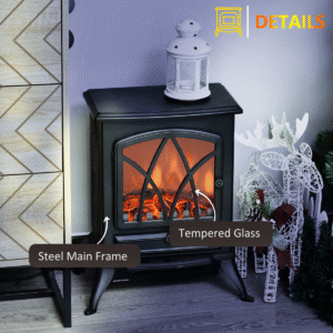 Homcom 1850W Flame Effect Electric Fireplace - Image 7 of 8