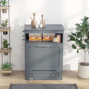 PawHut Pet Feeder Station & Food Cabinet - Image 1 of 8