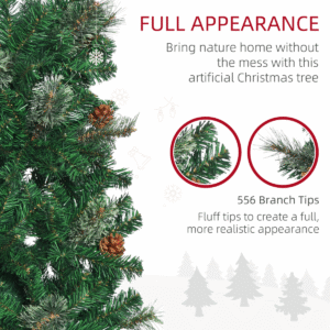 Homcom 6.5FT Artificial Slim Christmas Tree - Image 7 of 8