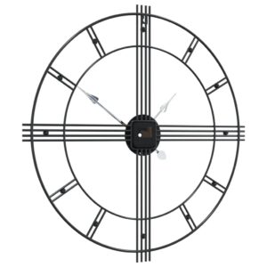 vidaXL Wall Clock Black Ø60cm Iron vidaXL Wall Clock Black Ø60cm Iron - Image 5 of 5