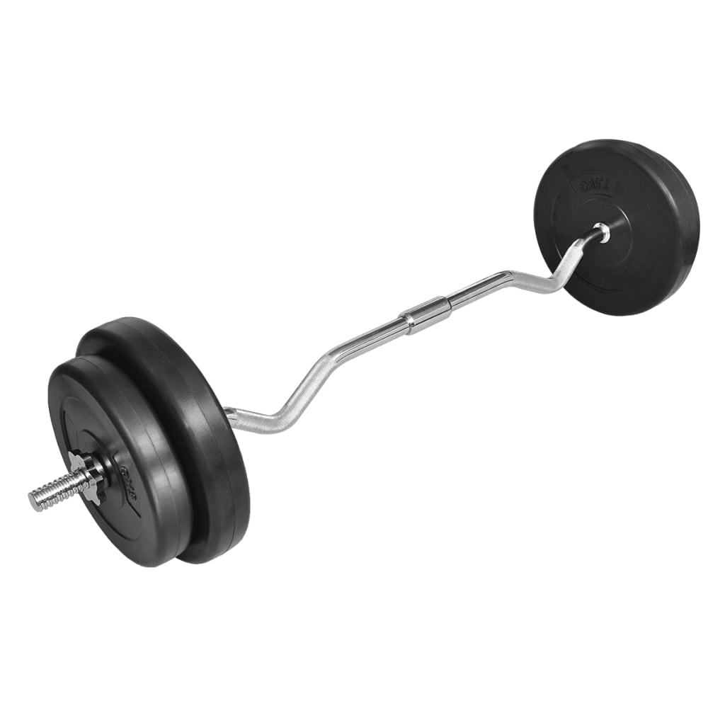 vidaXL Curl Bar w/ Weights 30kg – Image 2 of 4 vidaXL Curl Bar w/ Weights 30kg - Image 2 of 4