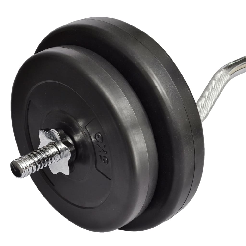 vidaXL Curl Bar w/ Weights 30kg – Image 3 of 4 vidaXL Curl Bar w/ Weights 30kg - Image 3 of 4