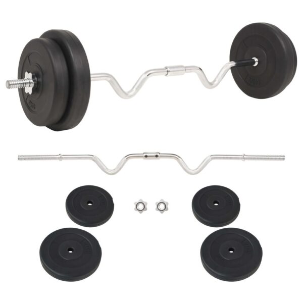 vidaXL Curl Bar Barbell Set 30 kg - Image 1 of 5