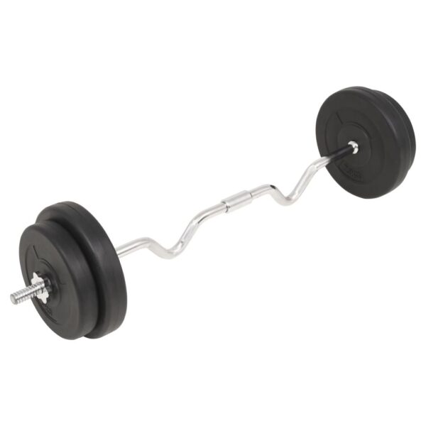 vidaXL Curl Bar Barbell Set 30 kg - Image 2 of 5